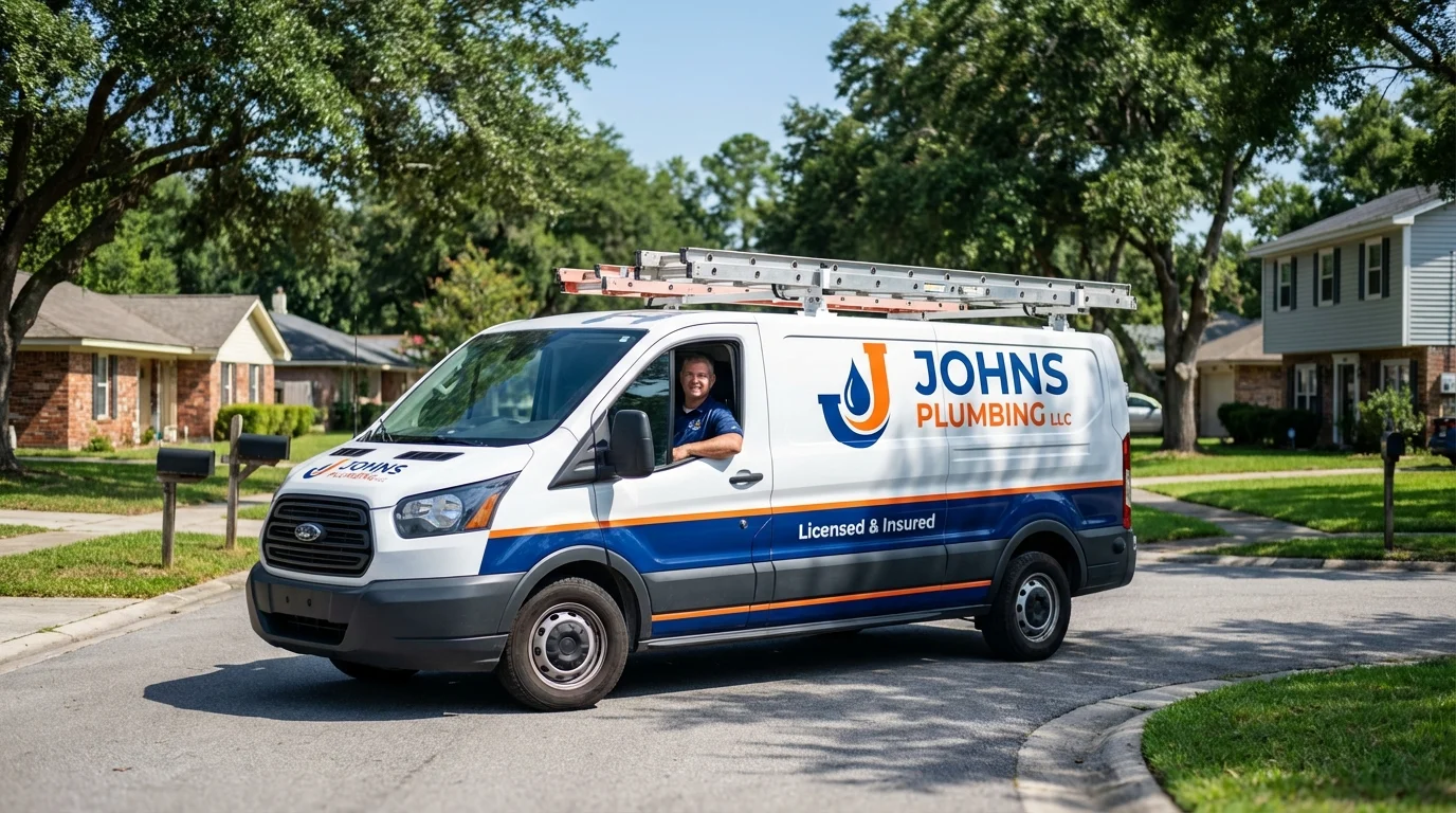 Johns Plumbing LLC service van in Ehrenberg, AZ