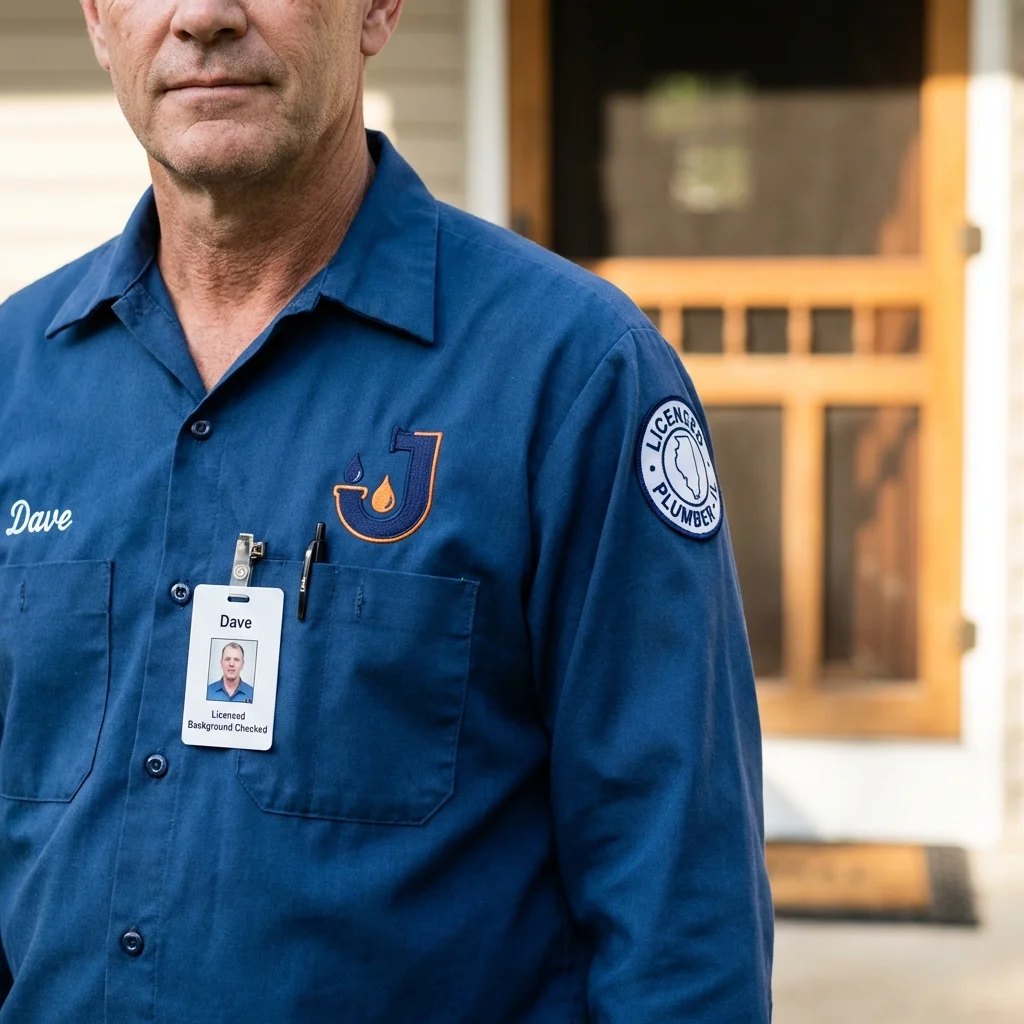 Licensed plumber showing ID badge in Ehrenberg, AZ