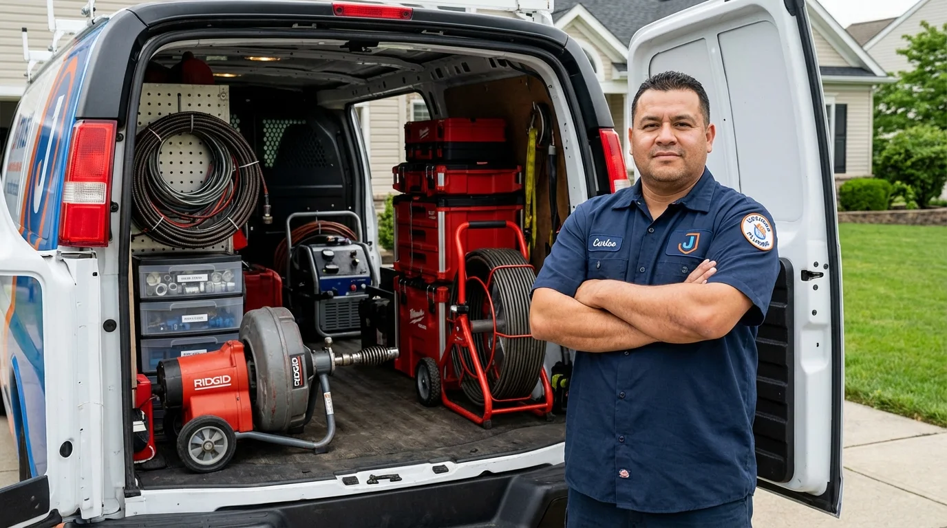 Professional drain cleaning equipment and Johns Plumbing LLC plumber in Ehrenberg