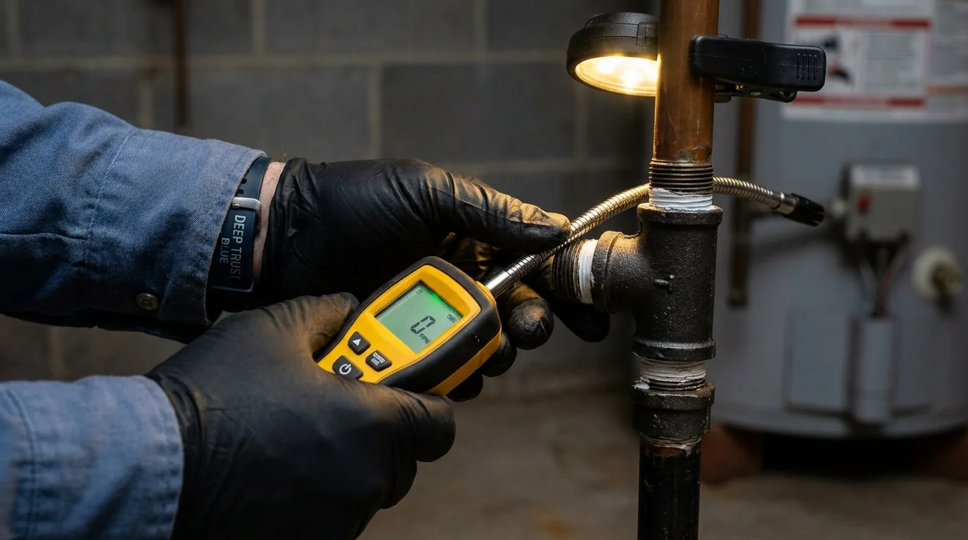 Gas leak detection with electronic sniffer by Johns Plumbing LLC in Ehrenberg