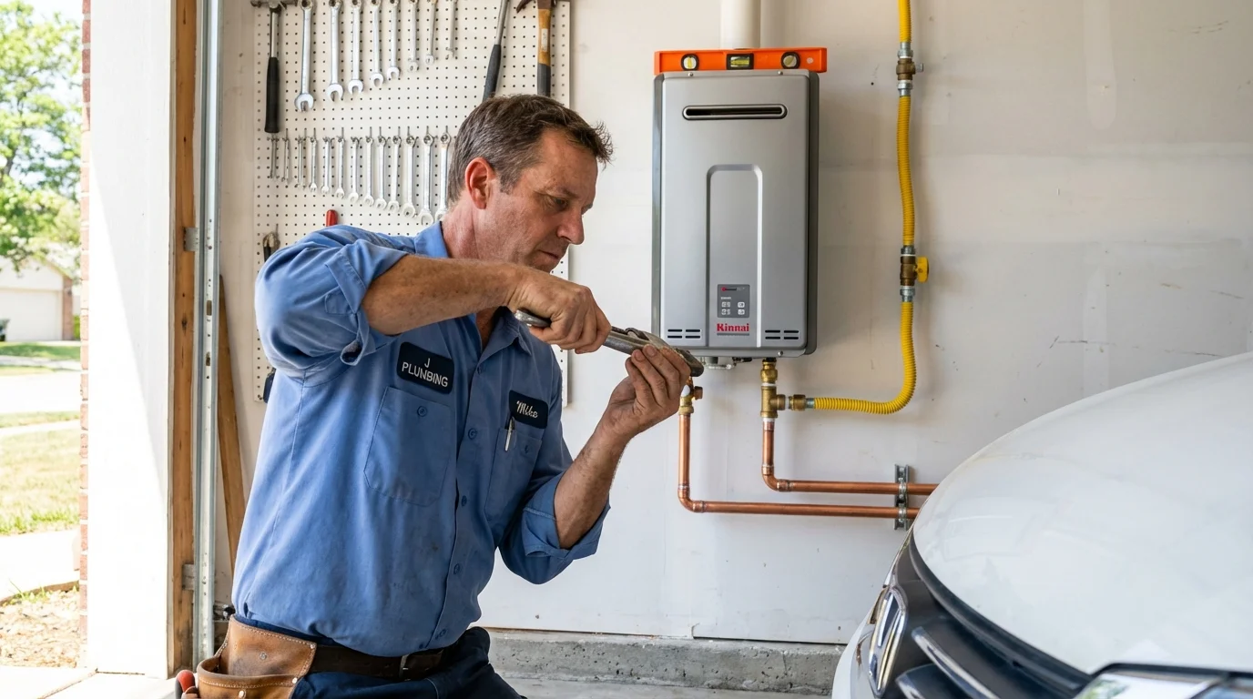 Tankless water heater installation by a Johns Plumbing LLC plumber in Ehrenberg